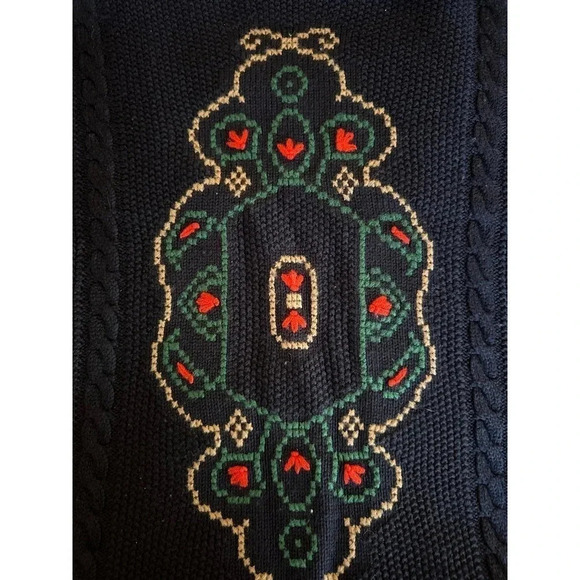 Vintage Liz Claiborne Black Merino Wool Long Sleeve Mock Neck Sweater Size M - Picture 5 of 11